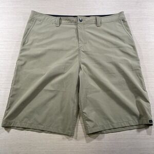 Men's Quicksilver 38 Amphibian Shorts Tan Khaki Stretch Casual Quick Dry Hybrid